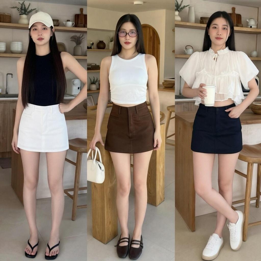 ❤️LASA Skirt กระโปรงสั้น(มีซับใน)ผ้ายีนส์ยืดรุ่นแบมบี้ ลวดลายเรียบง่ายดูหรูหรา กลายเป็นไอเทมโปรด