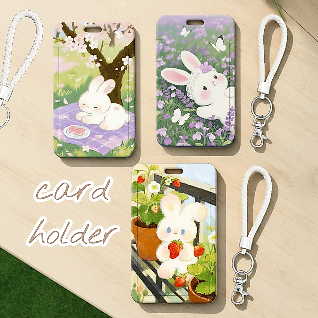 [พร้อมส่ง] card holder ที่ใส่บัตรลายกระต่าย Cute Rabbit ใส่บัตรพนักงาน บัตรโดยสาร ฯลฯ Biangels