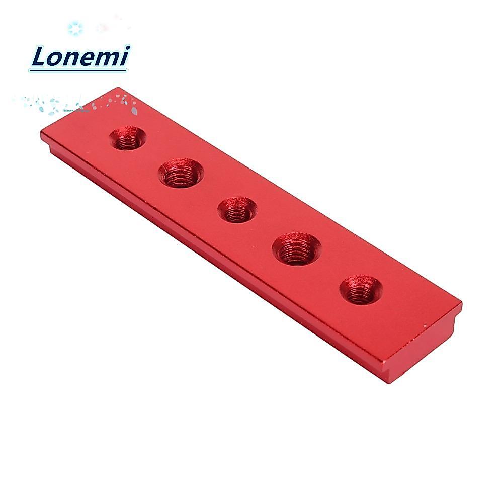LONEMI รางไม้, วัสดุอลูมิเนียมสีแดง/เงิน T Slot Miter Track, ทนทานมีรู 100 มม.ความกว้าง Miter Track 