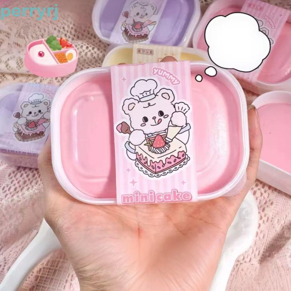 PERRYL จําลองกล่องเค้กบีบของเล่น, Slow-rebound Soft เค้กกล่อง Squishy ของเล่น, ความแปลกใหม่ 3D นวด Handmade Sensory Fidget ของเล่นผ่อนคลายมือ