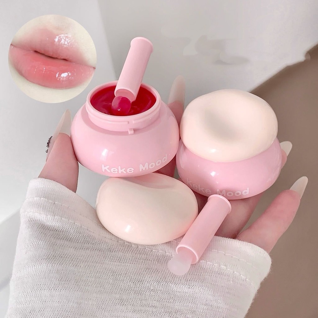 KeKeMood Shiny Mirror-finish Solid Lipstick, Ice-clear Rose Hue, Moisturizing and Hydrating Lip Gloss, ด้วยบรรยากาศและทุกวันรู้สึก