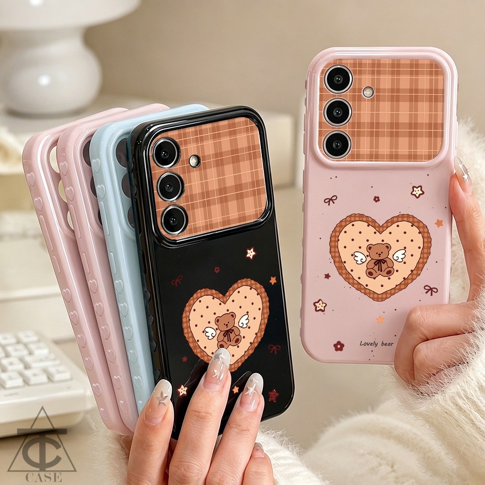ดีไซน์รูปหัวใจด้านข้าง นิ่มเคส For Samsung A56 A55 A07 A17 A35 A54 A36 A05s A26 A15 A37 A57 A06 A12 A13 มีลวดลายน่ารัก