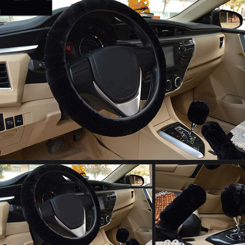 Universal Warm Plush พวงมาลัยรถ Gearshift Plush Protector Super Women Handbrake K8t2