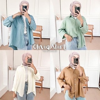 Kemeja Wanita Linen Oversize Olivia Shirt Linen Pocket