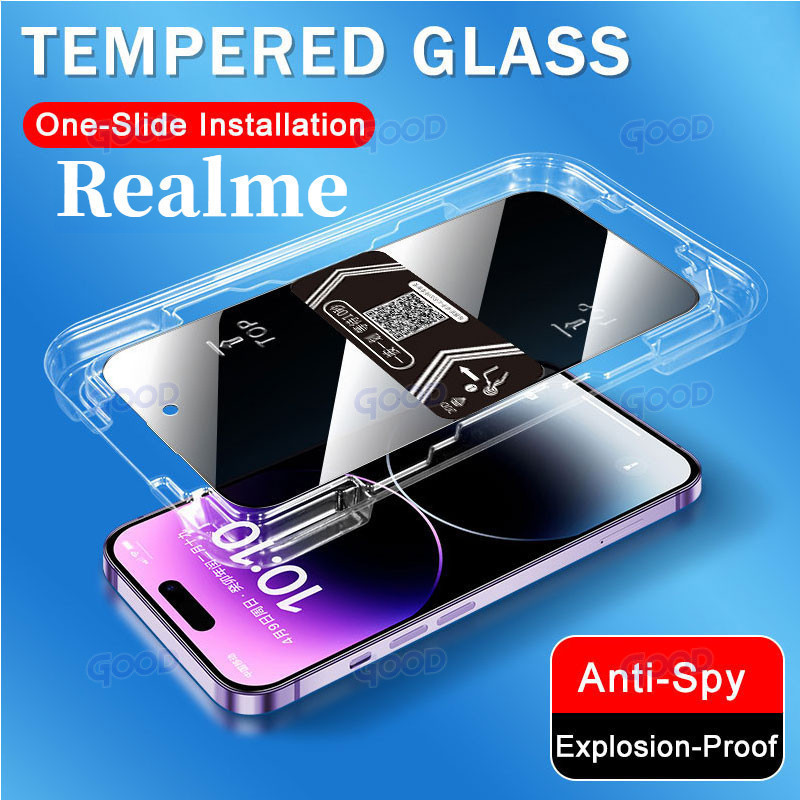 ความเป็นส่วนตัวกระจกนิรภัยป้องกันหน้าจอ,เหมาะสําหรับRealme 14T 14 13+12 11 10 9Pro + 9 8Pro 7Pro 6Pr