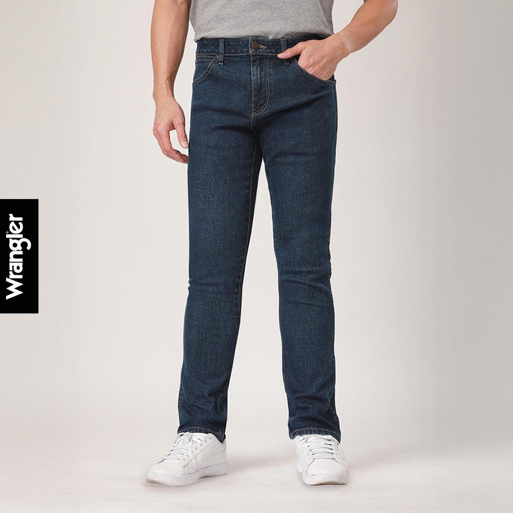 WRANGLER กางเกงยีนส์ผู้ชาย เอวกลาง ทรงรัดรูป ทรง Vegas รุ่น WR F525MVEGF63 สียีนส์กลาง