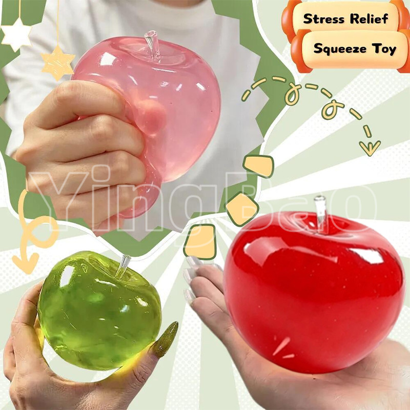 จําลอง Apple Squishy ของเล่น Soft Sensory Fidget ของเล่นเพื่อการผ่อนคลายความเครียดบรรเทาของเล่นบีบสําหรับเด็กผู้ใหญ่