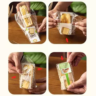 Lifin Mart 100ชิ้นห่อแซนวิชพิเศษแบบใช้แล้วทิ้งง่ายต่อการฉีกขาดโปร่งใสโปร่งใสเค้กอบขนมปังบรรจุภัณฑ์