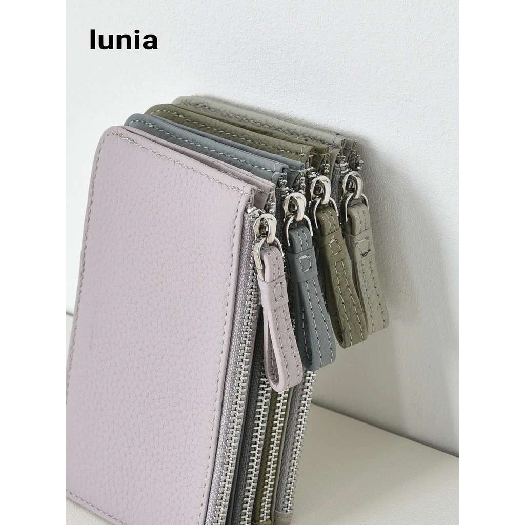 Lunia Morandi Color Cowhide Coin Purse Female Simple Photo Drivers License หนังแท้ Thin Light Card Case Key Case ins thumbnail 4