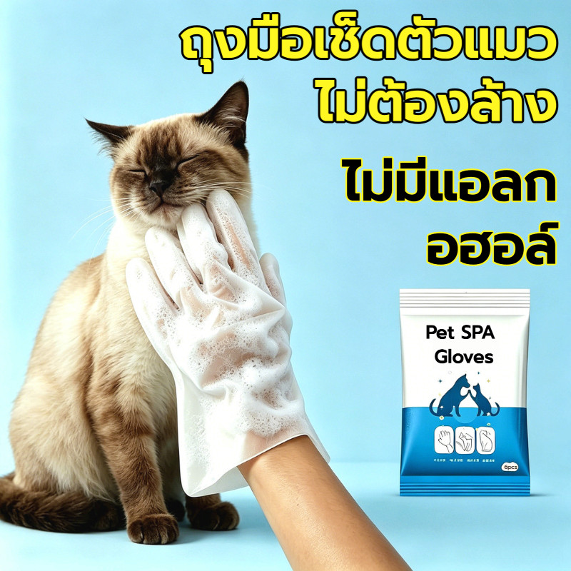 peterxue ถุงมืออาบน้ำแมว ผ้าเปียกสุนัข ถุงมืออาบน้ำสุนัข ขจัดกลิ่น ไม่ระคายเคืองผิว ทำความสะอาดง่าย