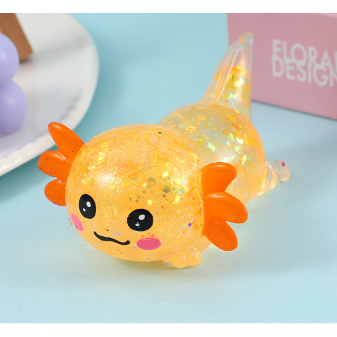 Axolotl Squishy Stress Toy – Cute Crawling Axolotl Fidget รูปที่ 3