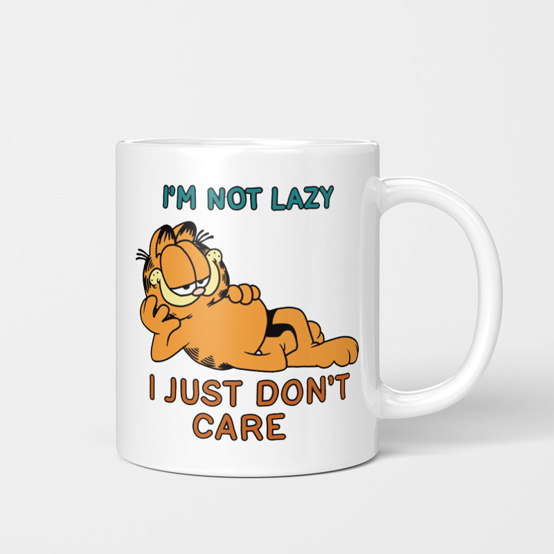 Im not lazy i just dont care cup 卡通 Beauty Red Red Red Coffee cup ถ้วยกาแฟ