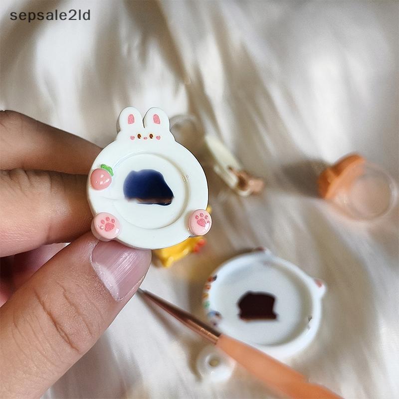 (เอสพีเอส) 1ชิ้นการออกแบบใหม่น่ารักเรซิ่นแหวนสี จานสี มินิแบบพกพา อิน ลมน่ารักนิ้ว จานสี โทนเล็บเครื่องมืออุปกรณ์ศิลปะ (ไทย)