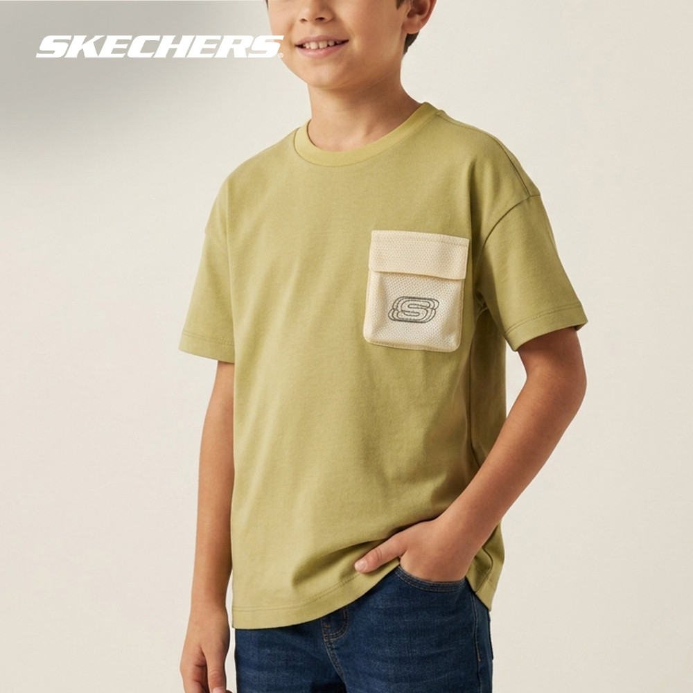 Skechers สเก็ตเชอร์ส เสื้อยืดแขนสั้นเด็กผู้ชาย Boy Short Sleeve Tee Apparel - SL125B082-KG03