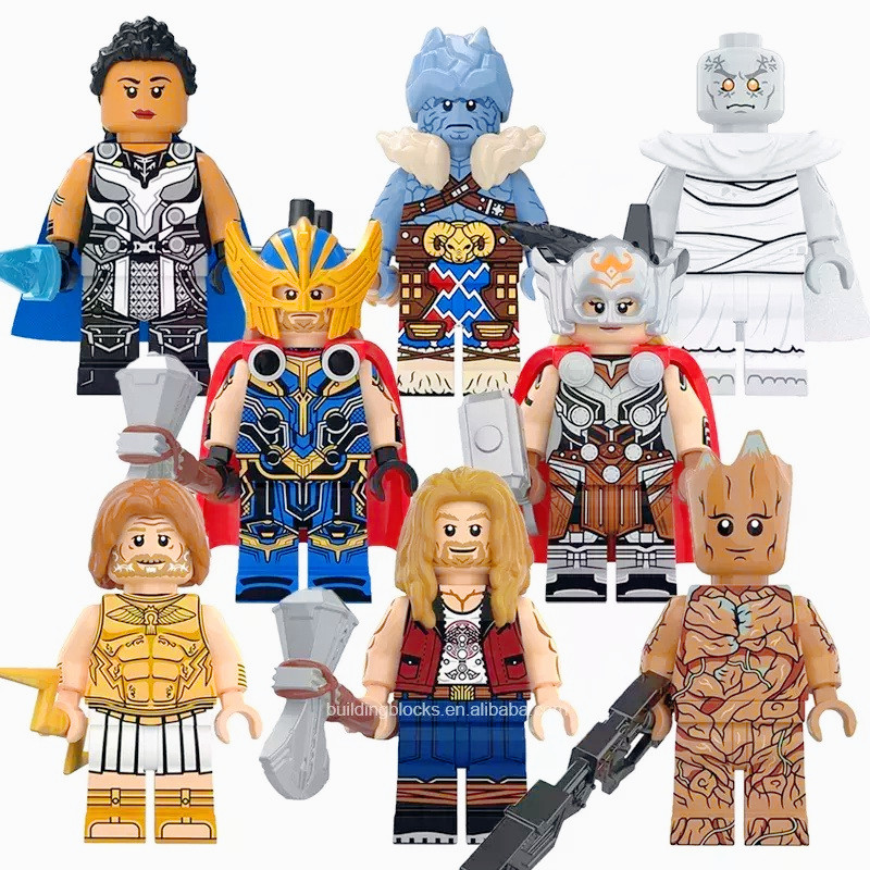 KT1062 ใหม่ Thor 4 Superheroes Marvel ภาพยนตร์ Thor Love และ Thunder Tree Man Building Blocks ของเล่นเด็กของขวัญ