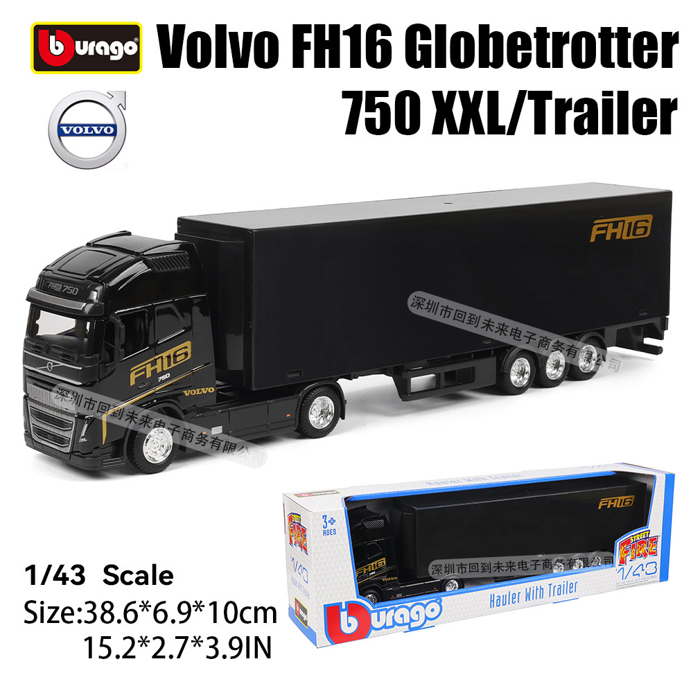 Bburago 1:43 Volvo FH16 Globetrotter 750 XXL/Trailer Mercedes-Benz Actros Gigaspace Scania 770 S Ive