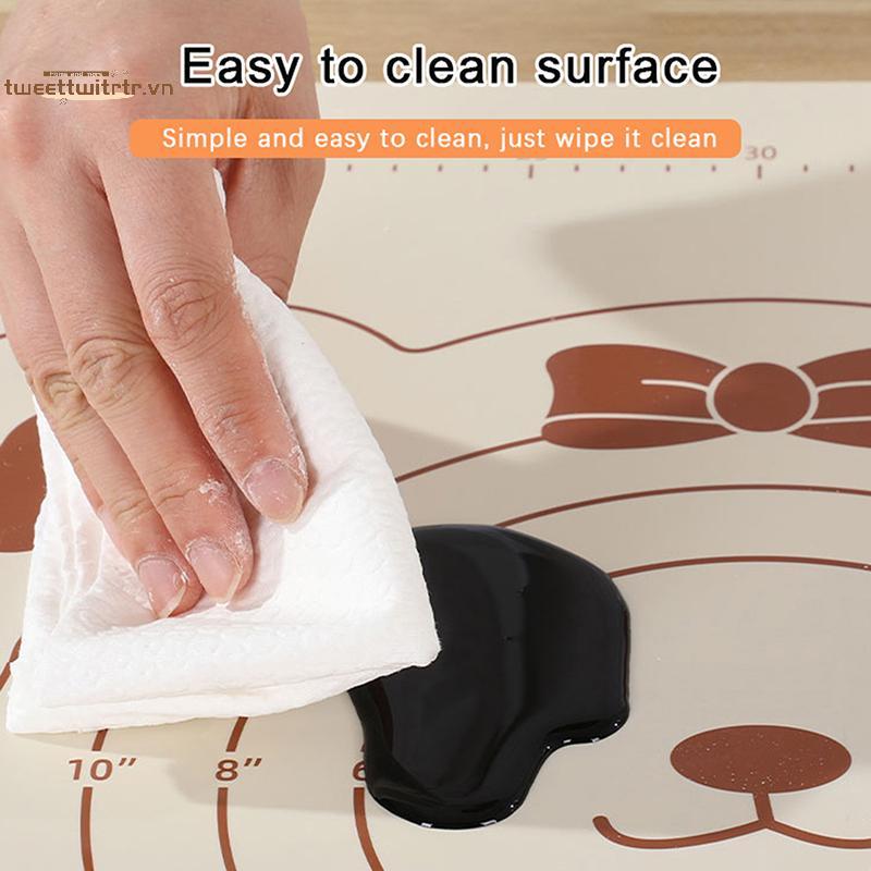 TRTR 1 PC ซิลิโคน Pastry Mat Baking Mat Non-Sti Dough Mats Pastry Mats สําหรับ Rolling Dough พร้อมกา