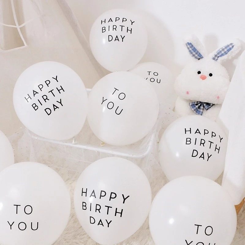 【จัดส่งวันนี้】10 นิ้ว ลูกโป่งขาวHappy Birthday To Youลูกโป่งกลมขาว ลูกโป่งวันเกิด ลูกโป่งชุด สําหรับตกแต่งปาร์ตี้วันเกิด