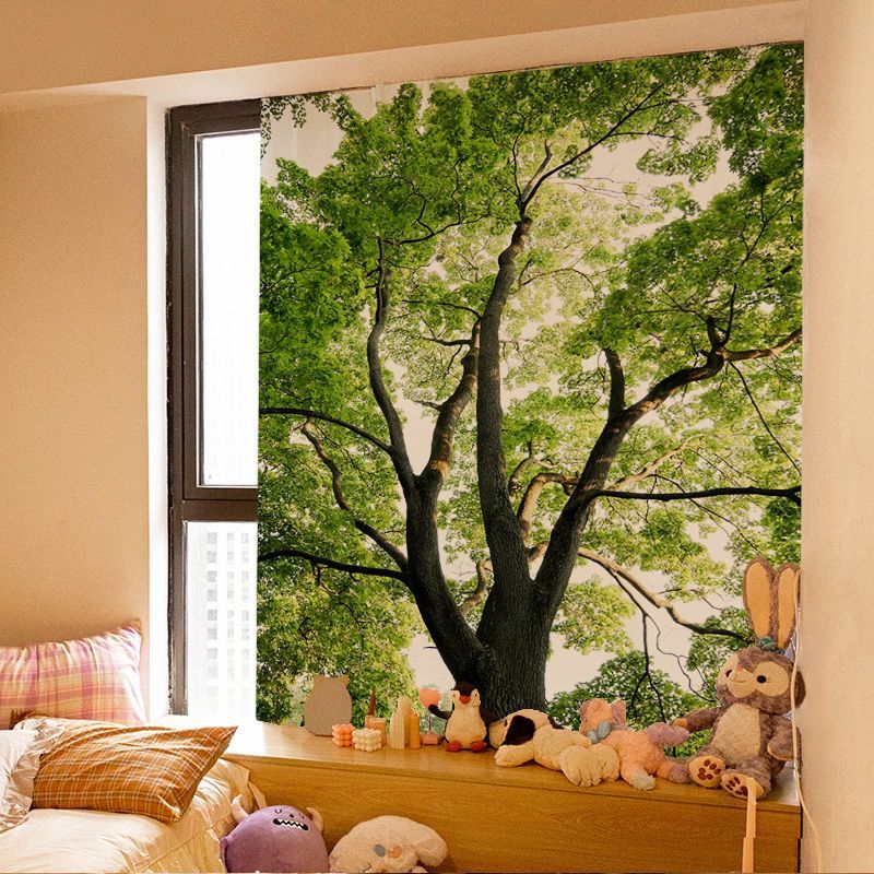 Summer Forest Tapestry,Dormitory Wall Decor Cloth,Bedroom Headboard Wall Art Hanging Blanket,Entrywa