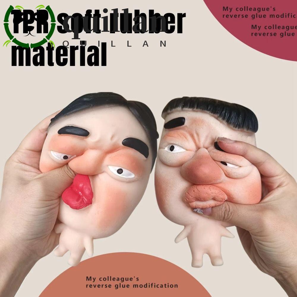 QUILLAN Ugly Facial Squeeze ของเล่น, ช้า Rebound College Expression ตัวละครบีบของเล่น, น่ารักหยิกนวด Soft Spoof รูป Fidgeting ของเล่นวันเกิดเด็กของขวัญ