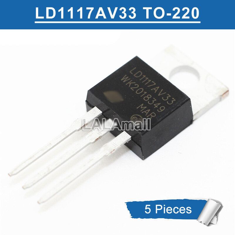 5pcs LD1117AV33 TO-220 LD1117V33 LD1117 AV33 TO220 3.3 V/1A บวกแรงดันไฟฟ้าใหม่ IC