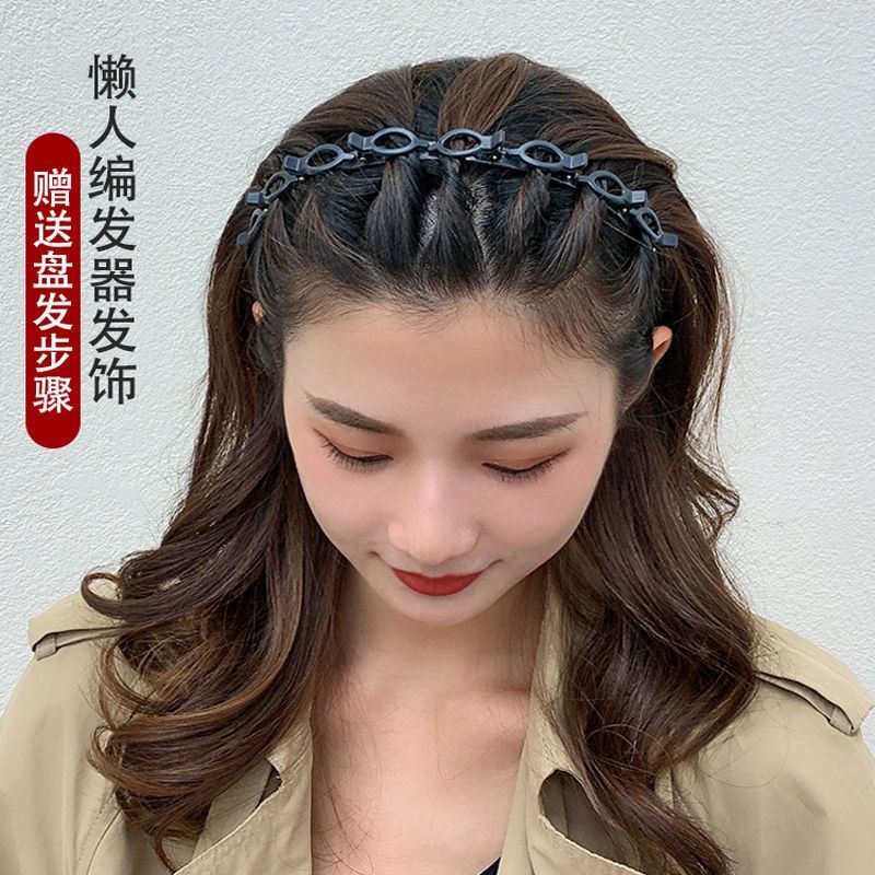 抖音同款发卡网红jk多层镂空编织发箍固定刘海发夹小夹子盘发神器Shake the sound of the same style card network red jk multi-layer hol
