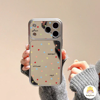 เคสโทรศัพท์กระจกสีรูปหัวใจ เคสไอโฟน17 เหมาะสำหรับIPhone X XS Max17 16 11 13 XR 14 12 ProMAX 14 Plus