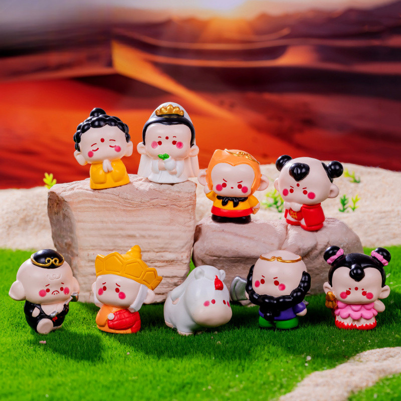 ตุ๊กตาไซอิ๋วน่ารัก Q-version (ซุนหงอคง & ตือโป๊ยก่าย) – อุปกรณ์ตกแต่ง DIY สำหรับจัดภูมิทัศน์จิ๋ว ตั้งโต๊ะและติดหน้ารถ