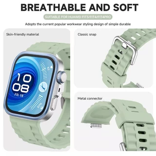 สายซิลิโคนสําหรับนาฬิกา Huawei Fit5/Fit 5 Pro กีฬาสร้อยข้อมือสําหรับ Huawei Watch Fit 3/4/4 Pro สายรัดข้อมือระบายอากาศอุปกรณ์เสริม