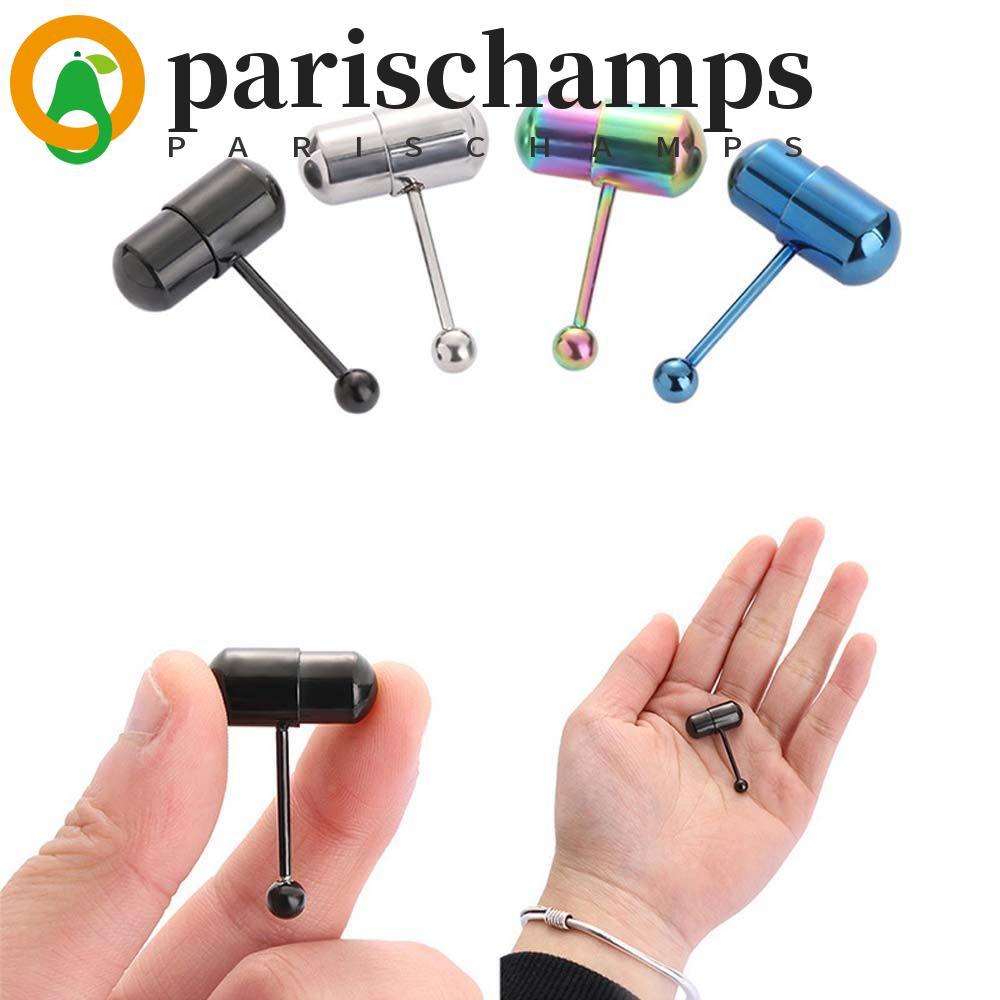 PARISCHAMPS Vibrating ลิ้นเล็บผู้ชายแฟชั่นสแตนเลสการสั่นสะเทือนลิ้นสตั๊ดไทเทเนียมเหล็ก Vibrating Barbell เจาะเครื่องประดับ