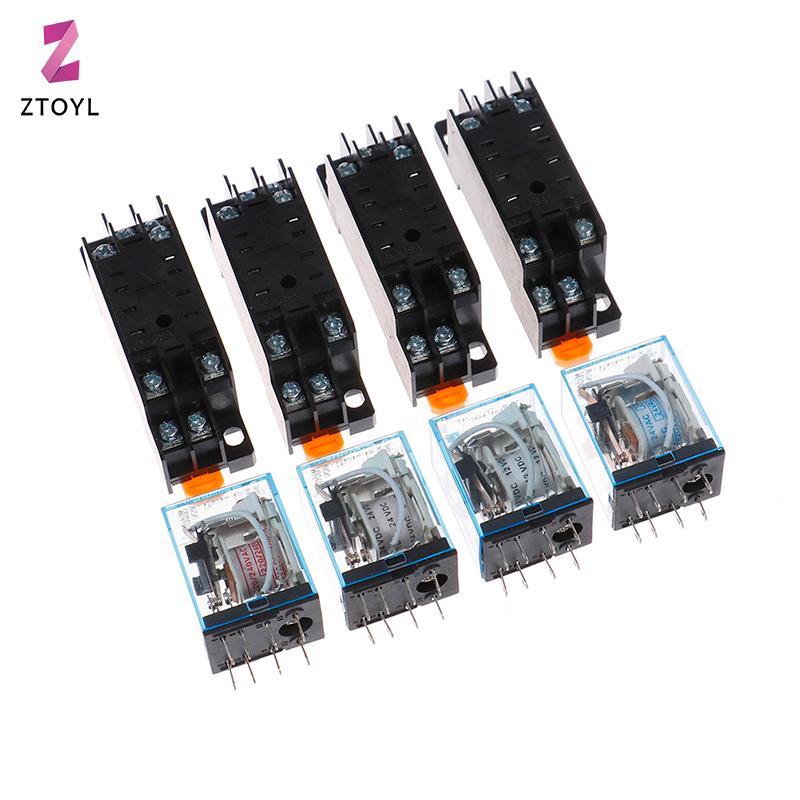 [ZTO-t] AC220V 12VDC 24VDC 24VAC 5A 8PIN คอยล์พลังงาน MY2N-J รีเลย์ HH52P พร้อมฐาน Soet