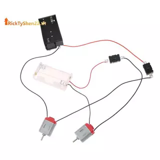 RickTyShen สีขาว 130 ชุดมอเตอร์ 2xAA แบตเตอรี่กรณีและสวิทช์ 16500 RPM Mini DIY อิเล็กทรอนิกส์มอเตอร์วงจรรุ่นชุด TH