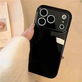 สำหรับ iPhone 16 17 15 13 14 12 11 Pro Max XR 15 14 16 Plus รุ่นใหม่ เคสกันกระแทกสีพาสเทลเรียบง่ายแฟชั่นขอบลายหัวใจ