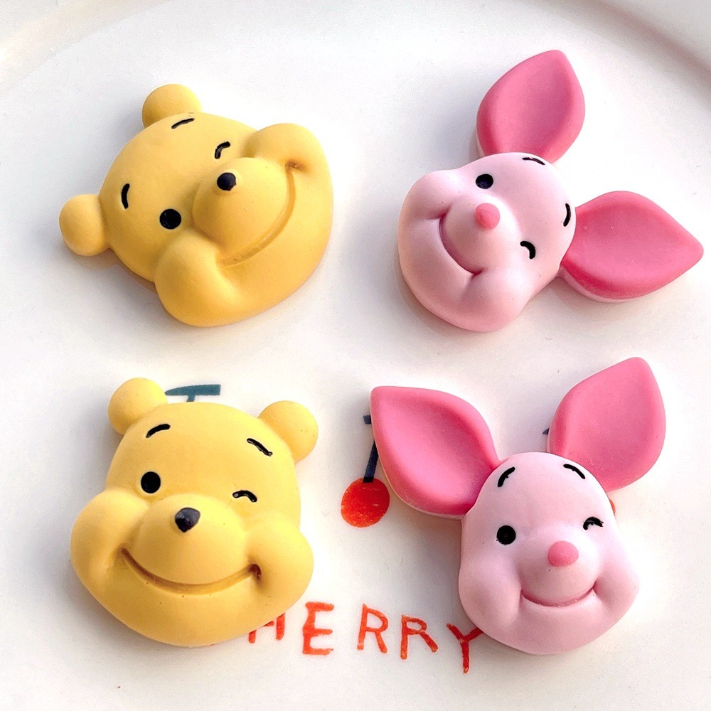 ใหม่ Matte การ์ตูน Pooh Handmade DIY ครีมกาวอุปกรณ์เสริมผมถ้วยน้ําเคสโทรศัพท์ Hole รองเท้าเรซิ่นอุปกรณ์เสริม LN