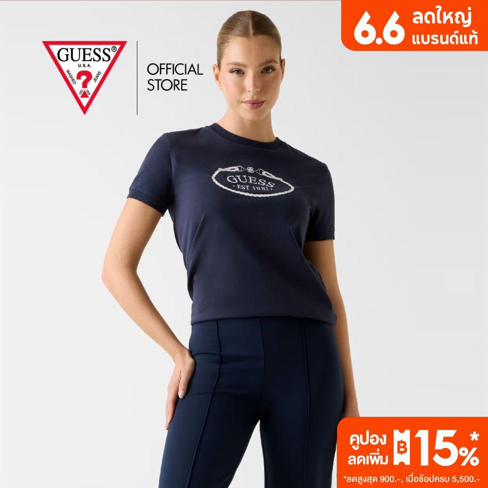 GUESS WOMEN เสื้อยืด รุ่น V6RI04K8FQ4 สีน้ำเงิน