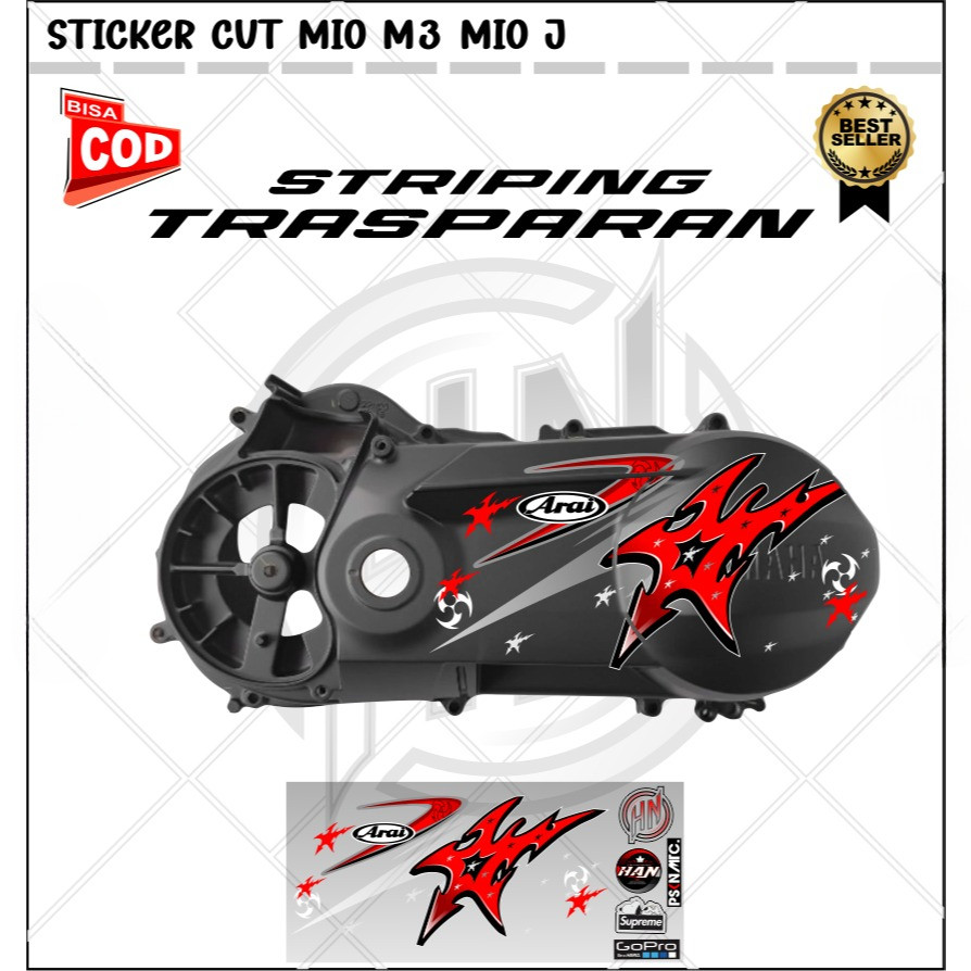 Cvt Transparent Sticker All Mio M3 / Mio J Sticker Variation With Star Design