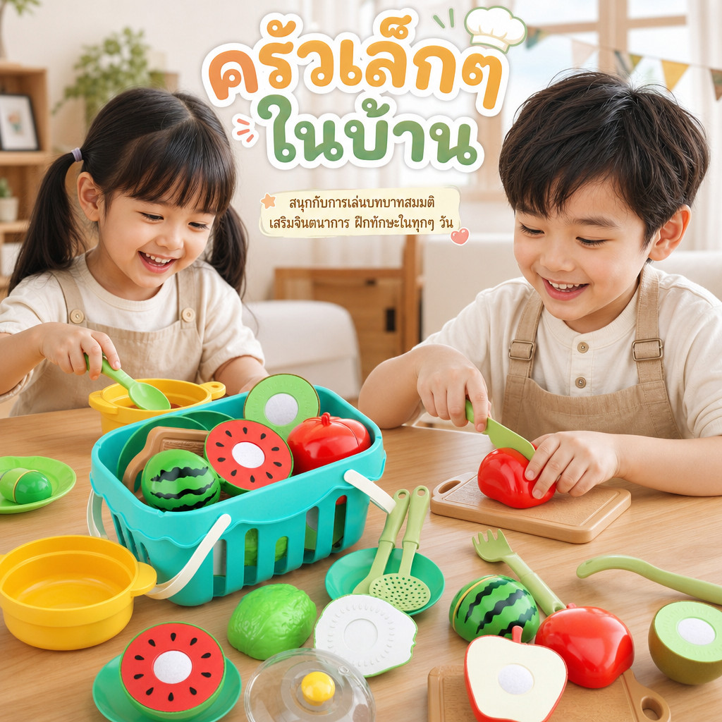 🔥ผลิตภัณฑ์ยอดนิยม🔥(11-17pcs)ของเล่นผัก ของเล่นผักและผลไม้ ของเล่นเด้ก บทบาทสมมติ ของเล่นครัว