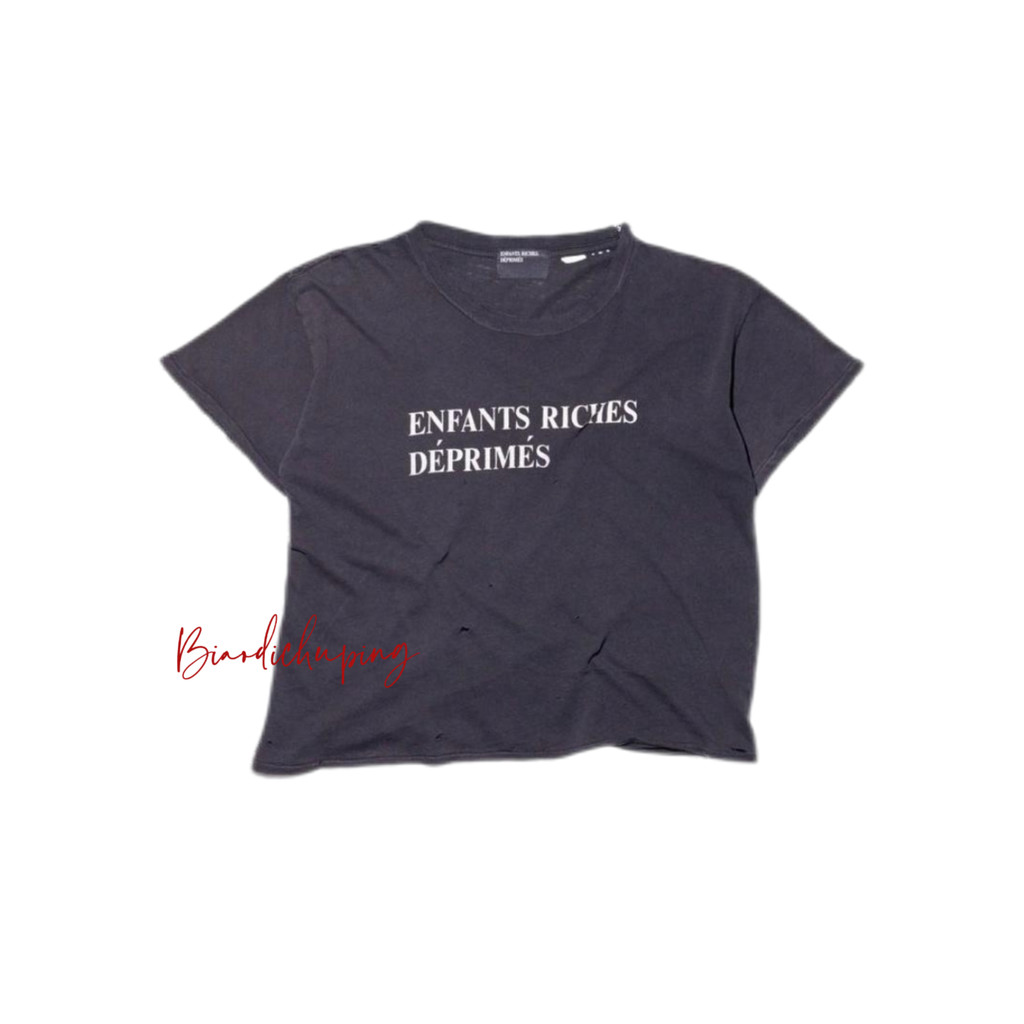 Cousin ผลิต ERD Melanchon Fu รุ่นที่สองโลโก้สโลแกนพิมพ์รอบคอทําลาย Distressed ฤดูร้อนล้างเสื้อยืด