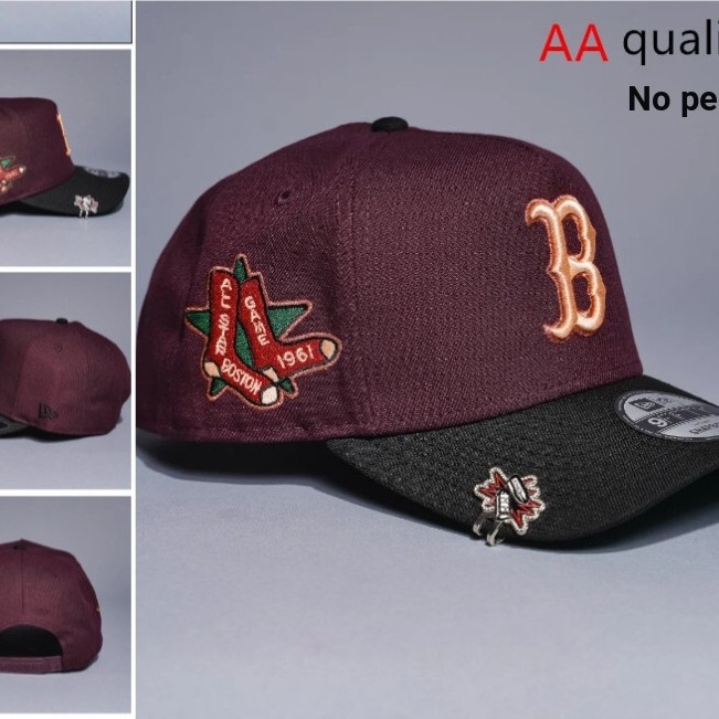 คุณภาพ AA - ใหม่ ERA 9FIFTY A-FRAME BURGUNDY/BLACK BOSTON RED SOX SNAPBACK W/ ALL STAR GAME SIDE PAT
