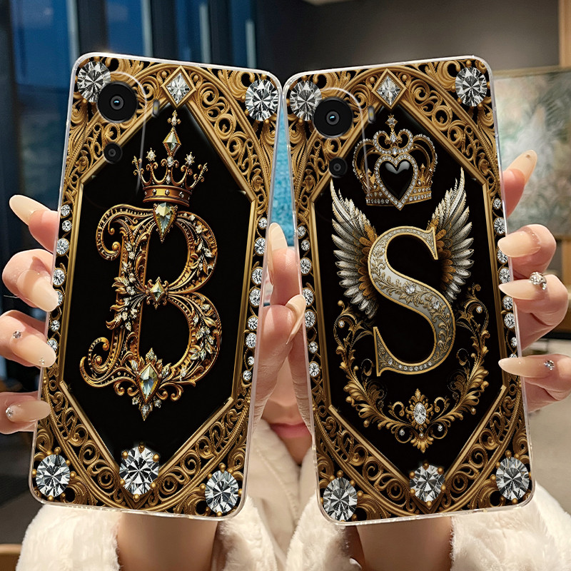 สําหรับ Xiaomi Redmi A7 Pro Poco C81 Pro C85x 4G 5G ใหม่แฟชั่น Retro จดหมายเริ่มต้นคู่เคสโทรศัพท์โปร่งใสปลอกซิลิโคนอ่อนนุ่ม