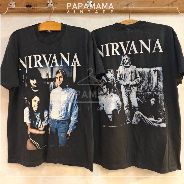 [ ล้านเสื้อ ] NIRVANA NEVERMIND Album @1992 Bio Washed เสื้อวินเทจ  เสื้อทัวร์ วงร๊อค เนอร์วาน่า vin