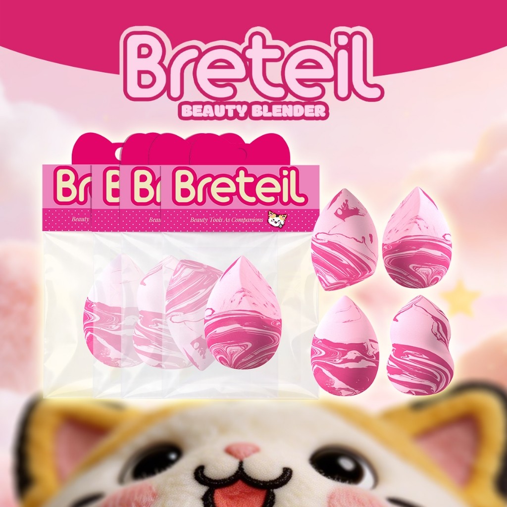 Breteil ฟองน้ำแต่งหน้า - ใช้ได้ทั้งแบบแห้งและเปียก เหมาะสำหรับรองพื้นและคอนซีลเลอร์ BR-P81