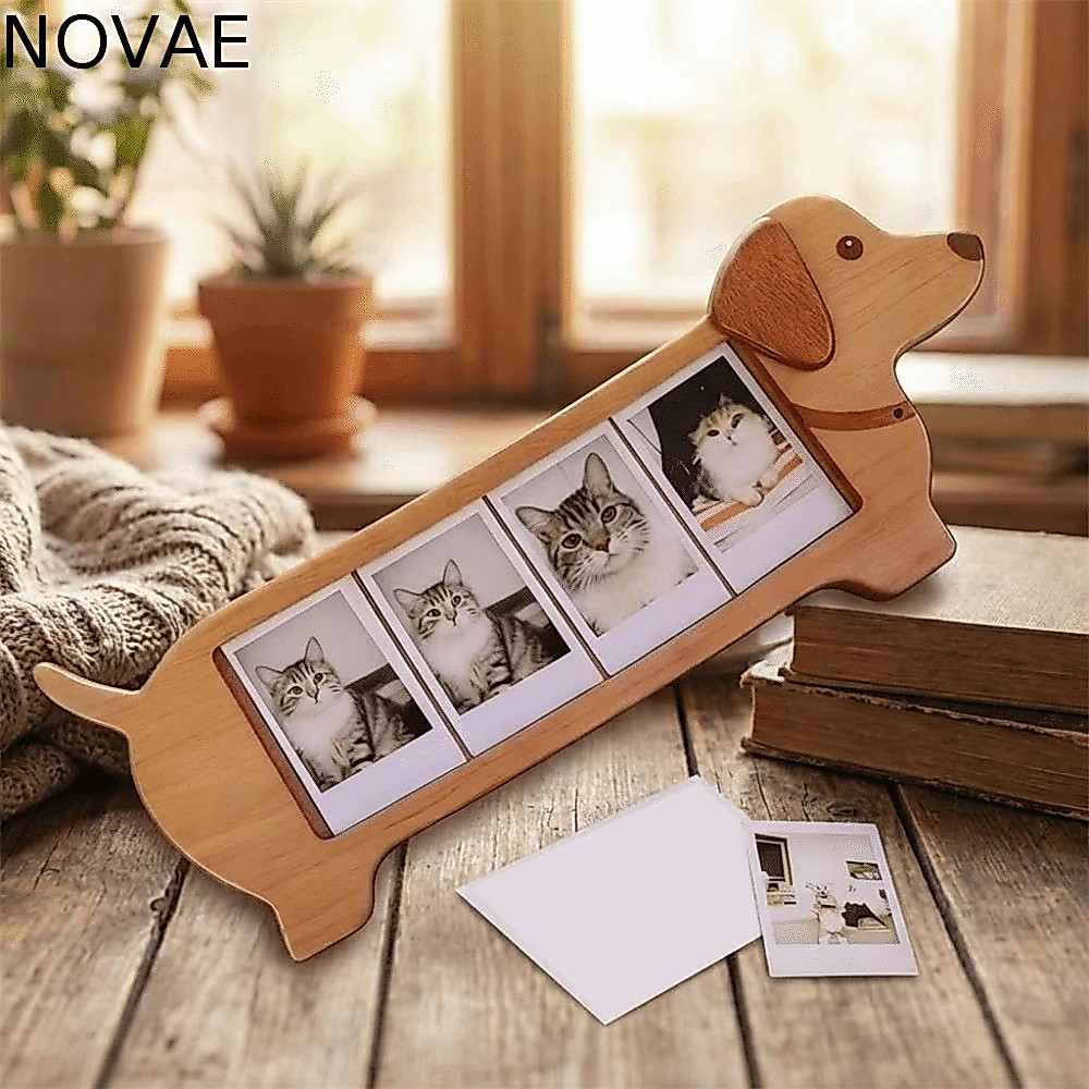 กรอบรูปอะคริลิค โนวา รูปสัตว์หลายภาพกรอบรูปเดสก์ท็อปไม้น่ารัก3นิ้วเรียบกรอบรูปการ์ตูนจอแสดงผลตั้งโต๊ะ