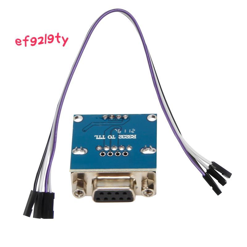 MAX3232 RS232 พอร์ตอนุกรมไปยังโมดูลแปลง TTL DB9 Connector W/ 4 สายกระโดด