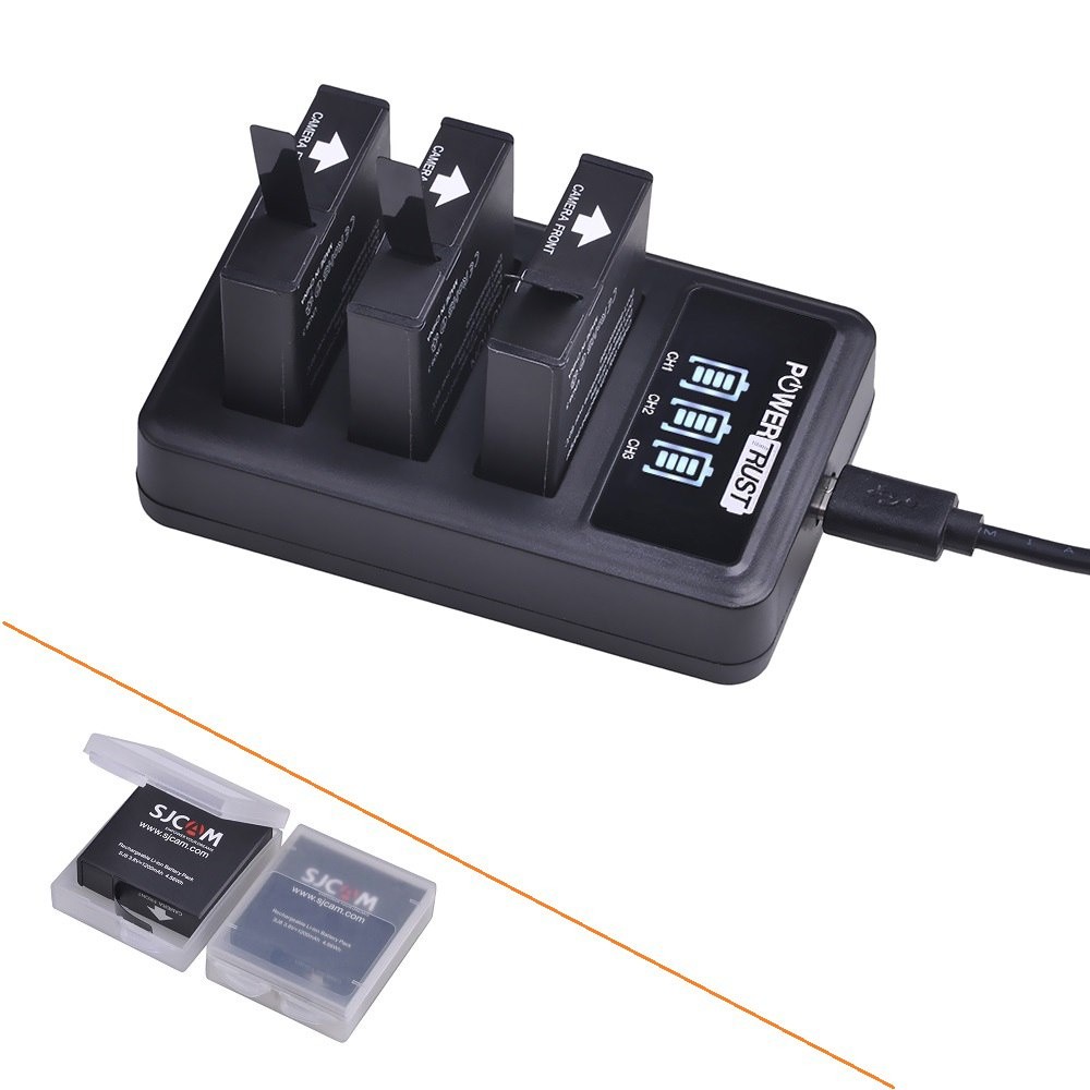 Original SJ8 1200MAh Li-Ion แบตเตอรี่ Dual Charger สำหรับ SJCAM SJ8 Pro/ SJ8 Plus/ SJ8 Air Action กล