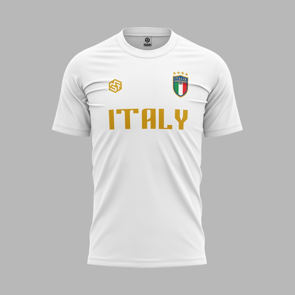 Italy World Cup 2026 Away Jersey White/Gold - Roundneck Jersey