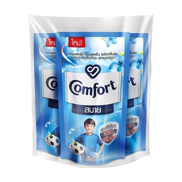 คอมฟอร์ท สบาย น้ำยาปรับผ้านุ่มสีฟ้า Comfort Sabai Softener Blue 500ml. Pack3