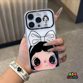 เคสโทรศัพท์รูปสาวน่ารักตากลมโต เหมาะสำหรับ IPhone 17 15 11 13 16 12 14 Pro Max X XR XS Max 7 8 16 15 Plus