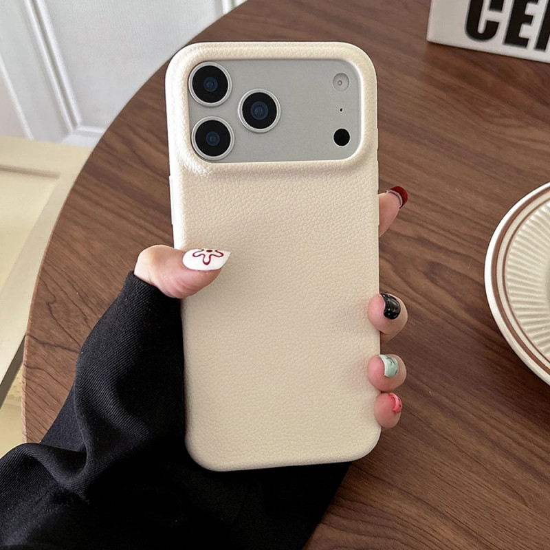 ลิ้นจี่หนังเนื้อซิลิโคนอ่อนนุ่มTPUสําหรับApple iPhone Air 17 16 15 14 Plus 13 12 11 Pro Maxเลนส์กันกระแทกฝาครอบป้องกัน