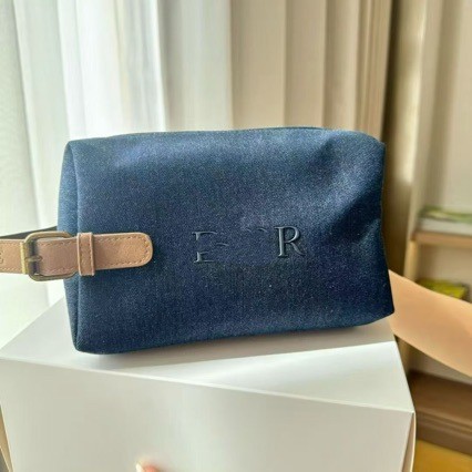 ZPR9 Beauty Denim กระเป๋าเครื่องสําอางกระเป๋าเก็บความจุขนาดใหญ่แต่งหน้าความงาม